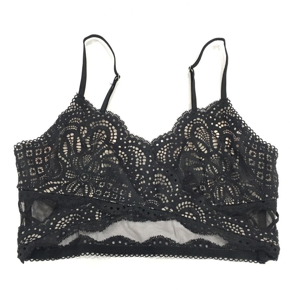 Victoria’s Secret Dream Angels Wrap unlined lace Bralette Bra Black Medium - Picture 2 of 3